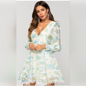 💋Floral V-Neck Long Sleeve Dress💋